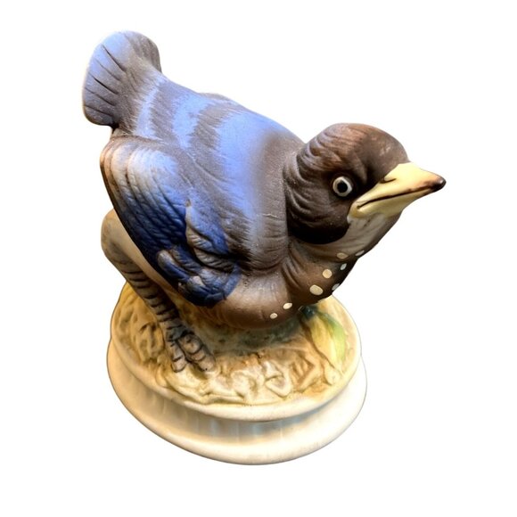 Vtg Lefton Hand Painted Bisque Blue Bird Figurine KW1637 - Picture 2 of 6